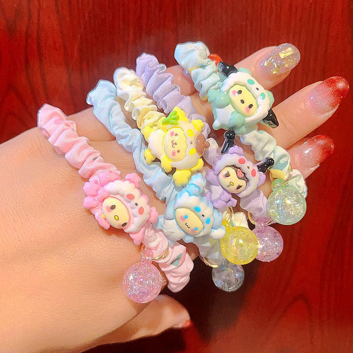 Wholesale 10PCS Children's Cartoon Luminous Bear Woven Hanging Beads Plastic Hair Rope JDC-HS-Yuwei002