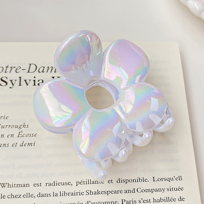 Wholesale Stylish Pearlescent Mermaid Large Hair Claw Clip Plastic Grip