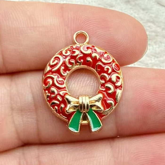 Wholesale 10pcs DIY alloy oil drip ,  reindeer,  deer,  bell,  snowman Christmas decoration accessories Pendant