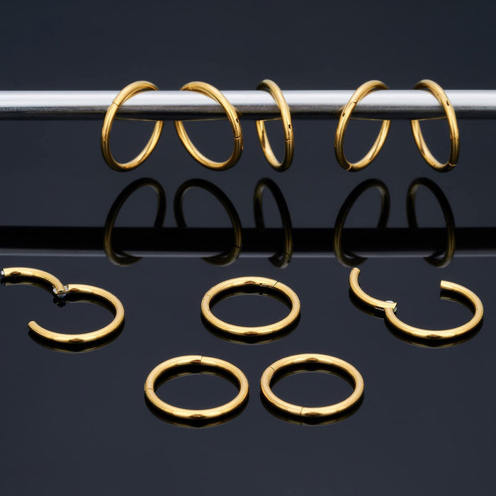 Wholesale Titanium Steel Gold Seamless Hoop Earrings Gypsophila Design Fashion Jewelry Accessory