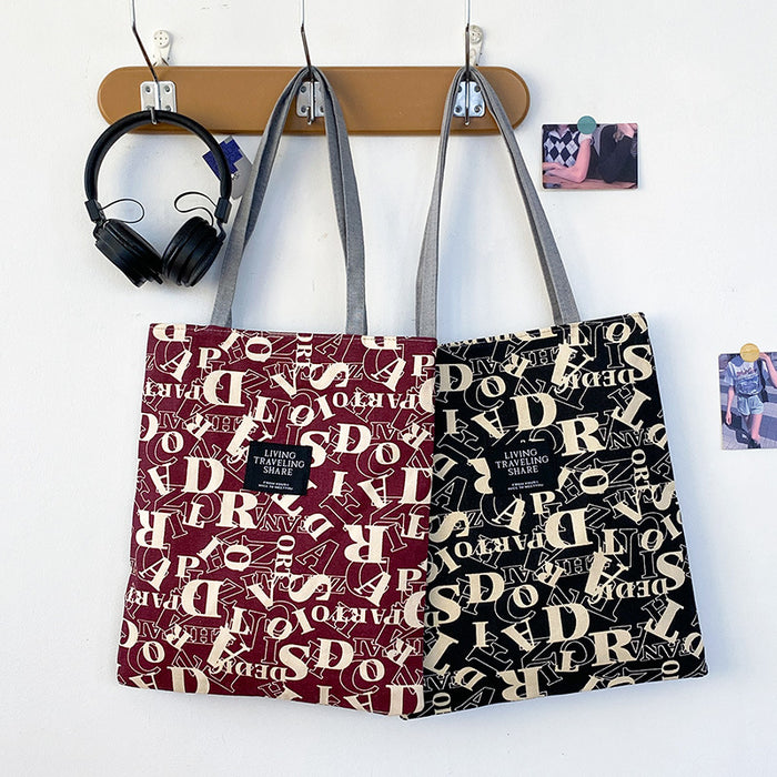 Wholesale Canvas bag, large capacity single shoulder women's bag, printed handbag, makeup bag, artistic canvas wholesale