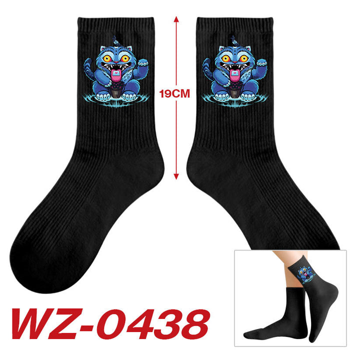 Wholesale Kpop Cute cartoon-themed printed colorful mid-calf socks