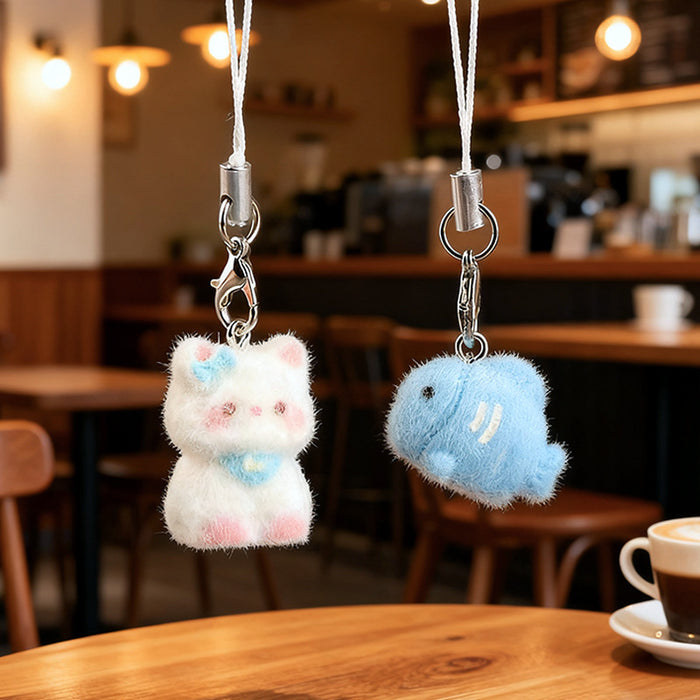Wholesale Flocked Kitten Keychain