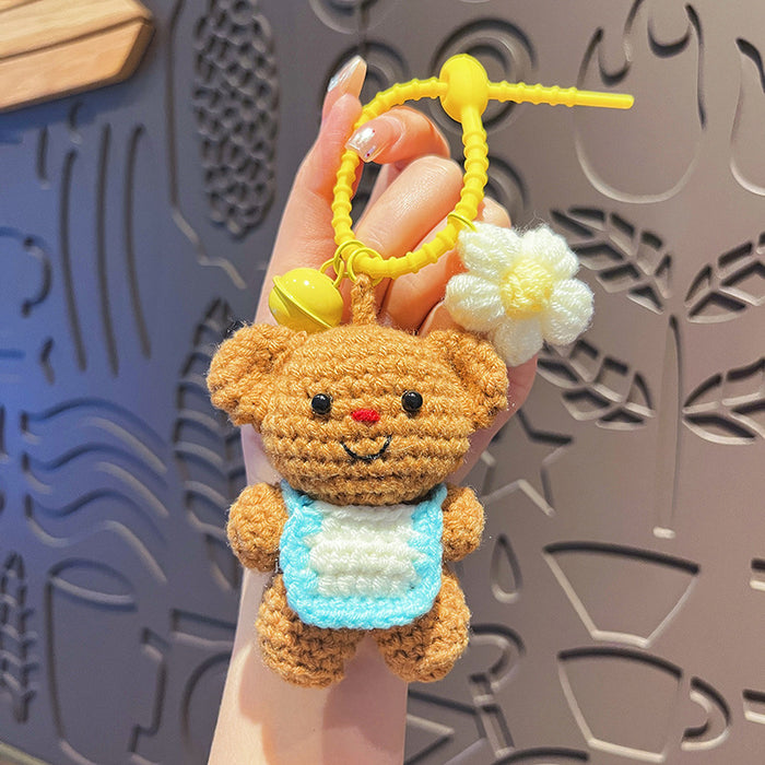 Wholesale Plush Cream Bear Keychain Cute Cartoon Bear Doll Keychain Couple's Bag Small Pendant Small Gift