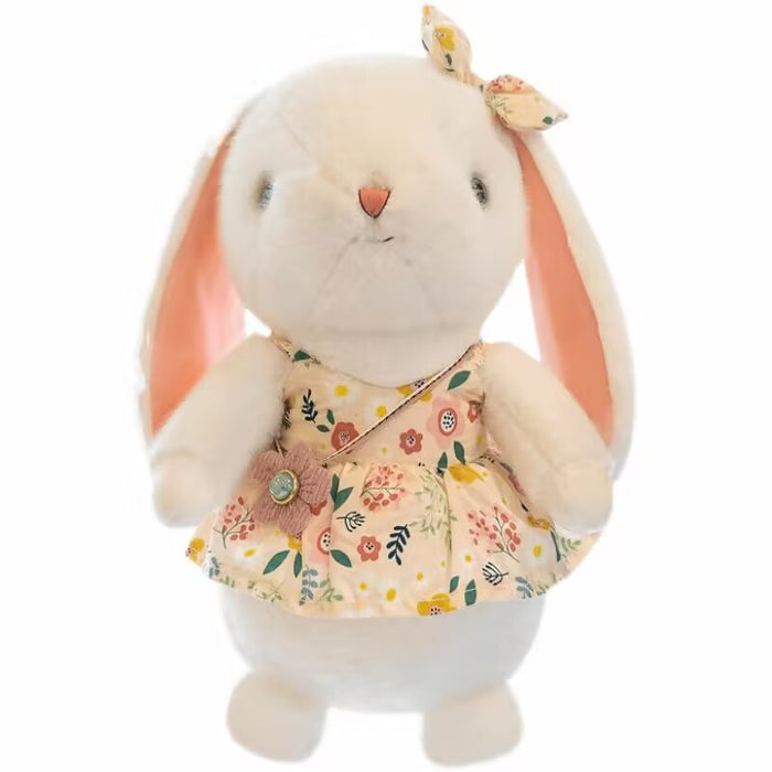 Wholesale Cute Rural Rabbit Plush Toy Floral Skirt JDC-DO-MW022