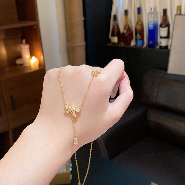 Wholesale Titanium Steel Micro Inlaid Zircon Clavicle Chain