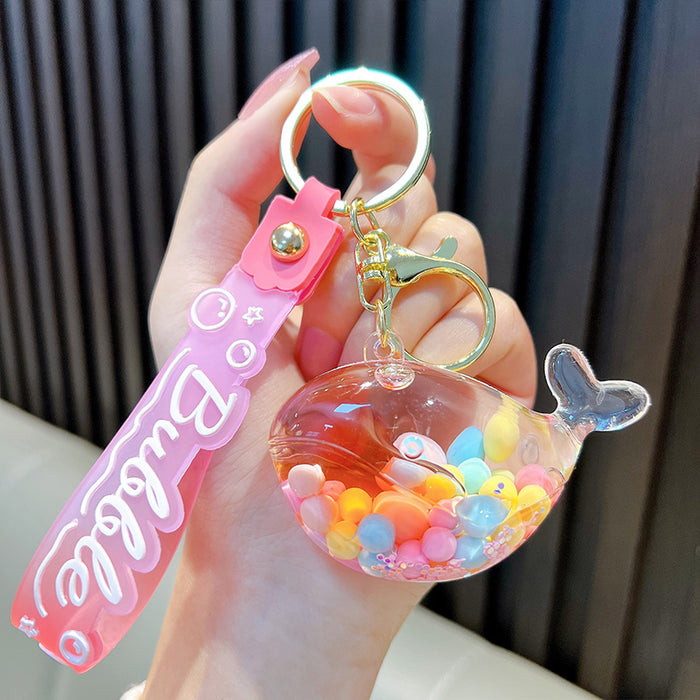 Wholesale Acrylic Jelly Bean Whale Keychain JDC-KC-WoA048