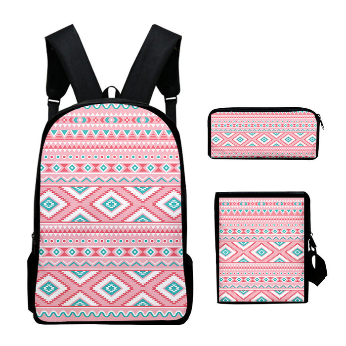 Wholesale Aztec Backpack + Shoulder Bag + Pencil Case Three-piece Set JDC-BP-JieNi002