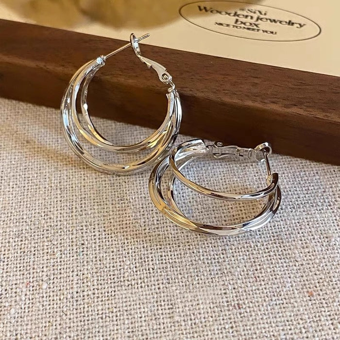 Wholesale  silver Ear Ring  Temperament Multi-layer C- shaped Earrings Earrings for Women