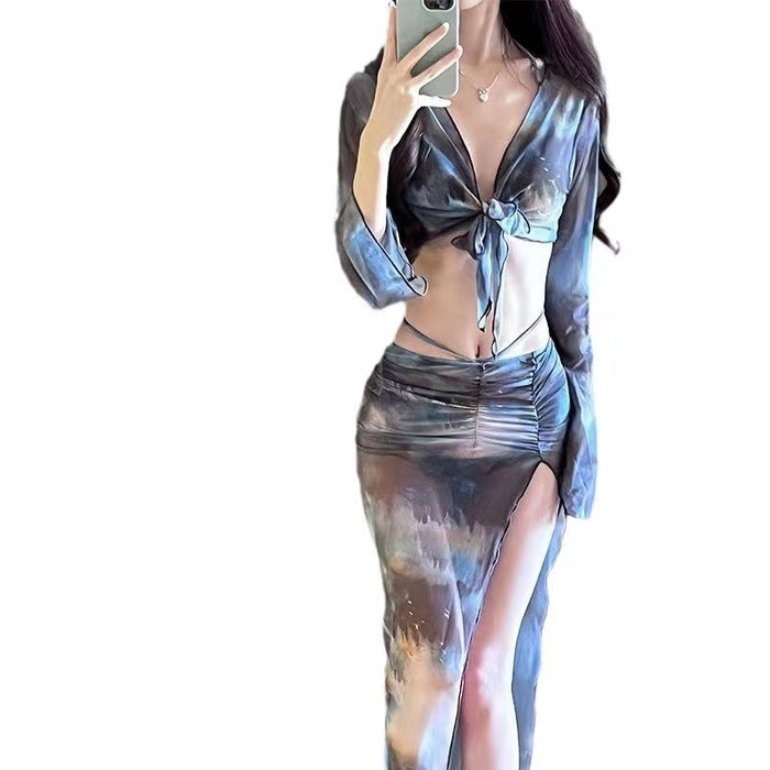 Wholesale Bikini 4-piece long skirt sexy slimming vacation soaking in hot springs