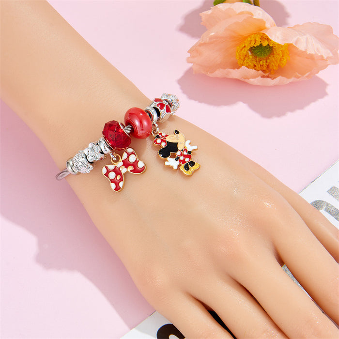 Wholesale Cartoon Diamond Bow Stainless Steel Bracelet JDC-BT-xiaobo004