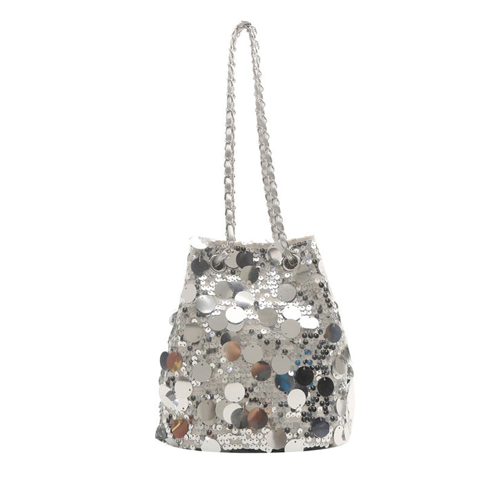 Wholesale Glitter niche design versatile chain crossbody bag, single shoulder bucket bag