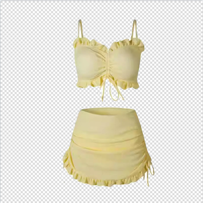 Wholesale South Korea Ins Summer High-end Bikini Sexy Slimming Flesh Covering Vacation Skirt Split Swimsuit Hot Spring Swimsuit