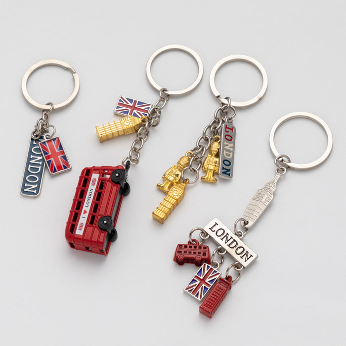 Wholesale  Keychain Cartoon  Double-decker bus  Cute Keychain