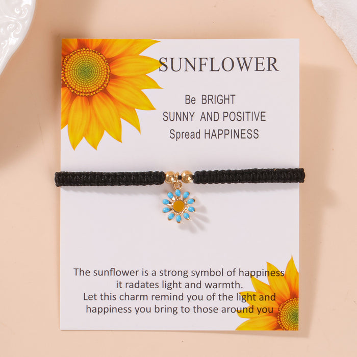 Wholesale New Daisy Bracelet, Chrysanthemum Weaving Hand Rope, Sunflower Card Bracelet