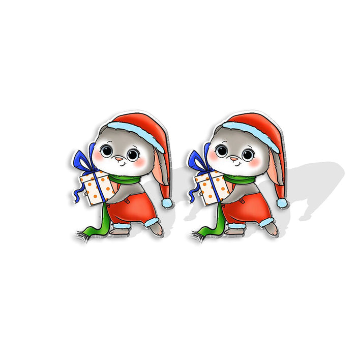 Wholesale Earrings Resin Cute Cartoon Christmas Stud Earrings JDC-ES-XiangL074