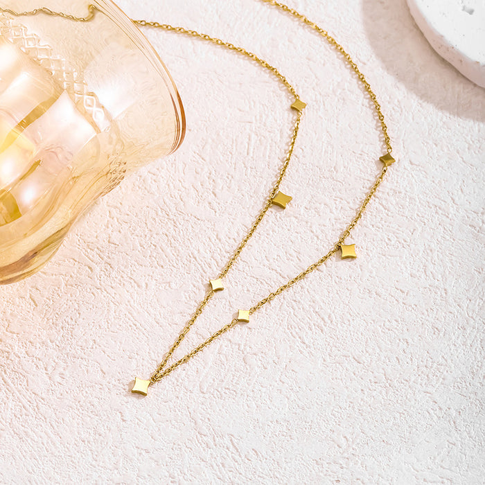 Wholesale Minimalist temperament necklace, exquisite titanium steel gold-plated color preserving collarbone chain, neck chain
