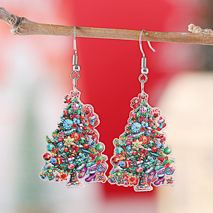 Wholesale Christmas gift box,  candies,  colorful lights,  Christmas tree acrylic earrings