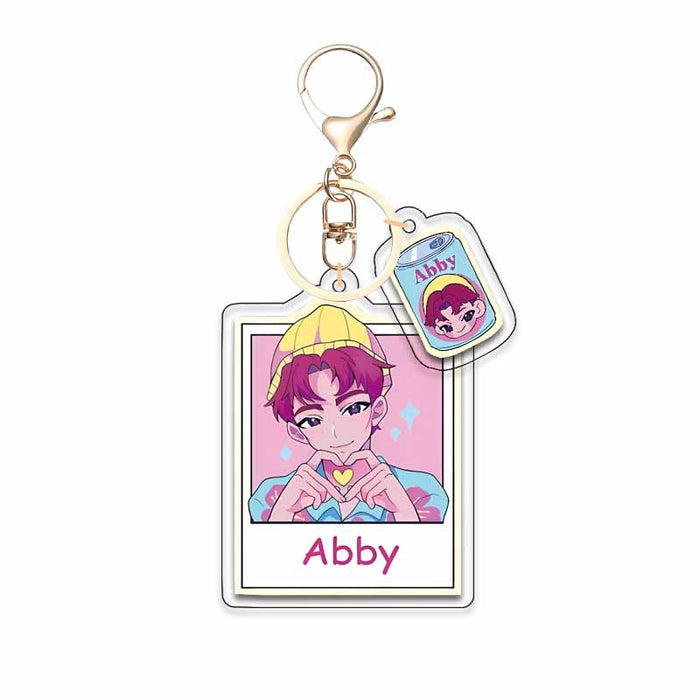 Wholesale Acrylic double-sided keychain anime surrounding character backpack pendant gold button
