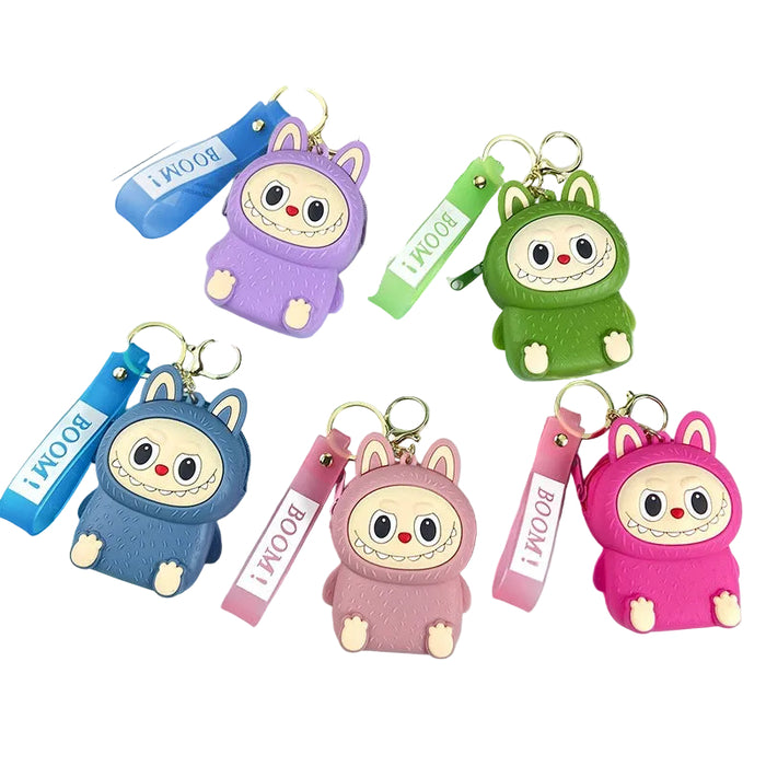 Wholesale Cute sitting cartoon character coin purse keychains