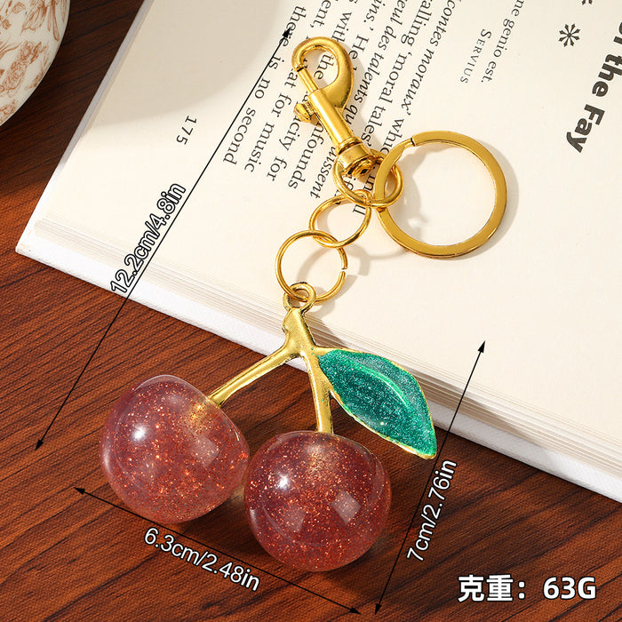 Wholesale Fruit Shaped Metal Keychain Decorative Bag Charm MOQ≥2
