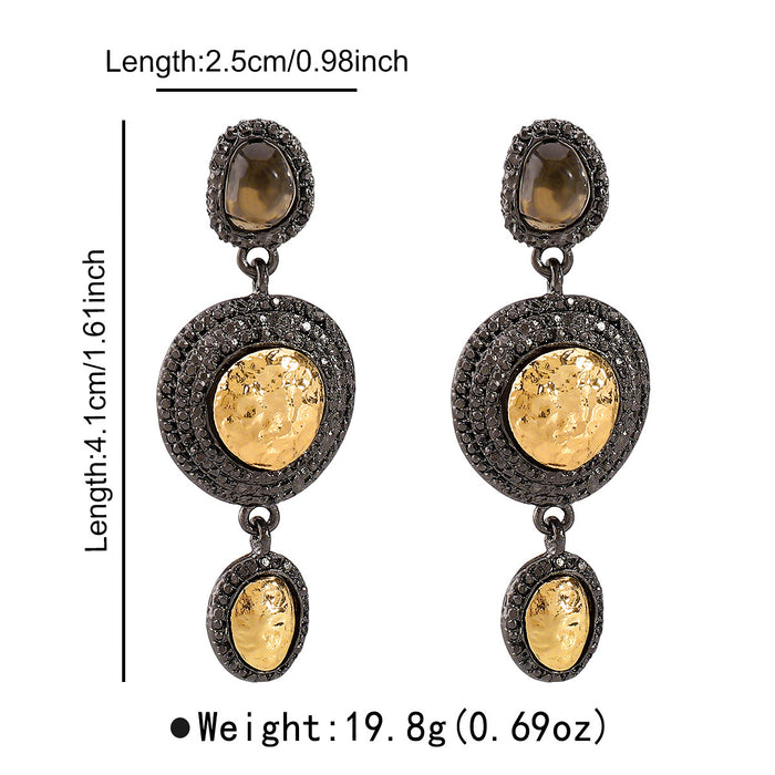 Wholesale Color-blocked textured earrings