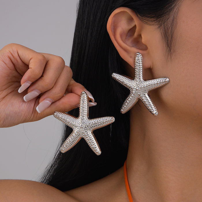 Wholesale Jewelry Party Exaggerated Star Earrings Personalized Metal Earrings