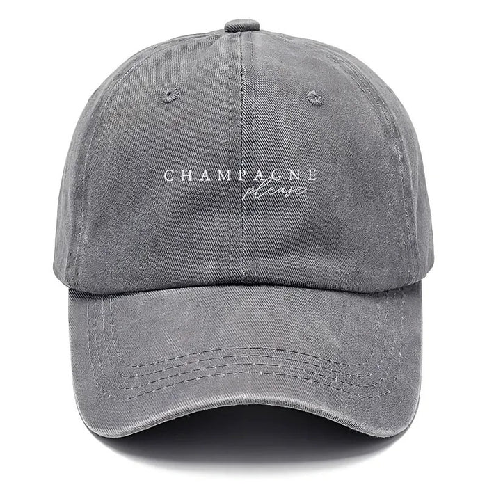 Wholesale Champagne Please Letter Print Distressed Baseball Cap Fashion Accessory Boutique Gift For Summer
