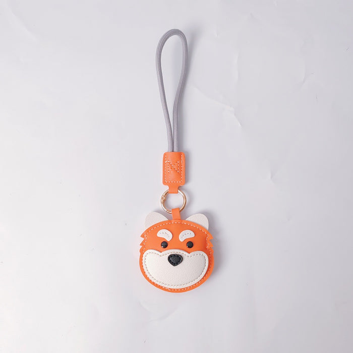 Wholesale PU Leather Black Husky Cartoon Dog Keychain Bag Charm Trendy Car Key Accessory