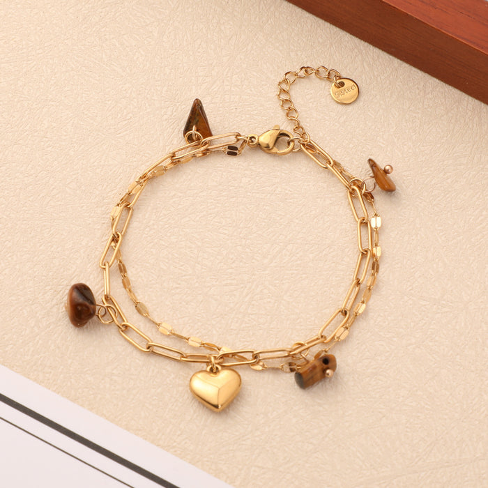 Wholesale Electroplated Stainless Steel Bohemian Turquoise Multi-layer Bracelet
