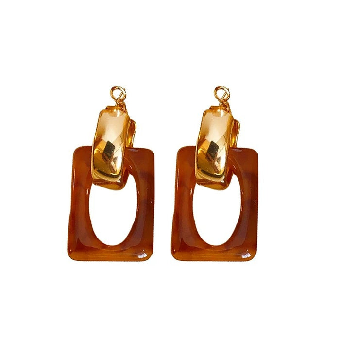 Wholesale Silver Needle  Retro Geometric C- shaped Ear Ring