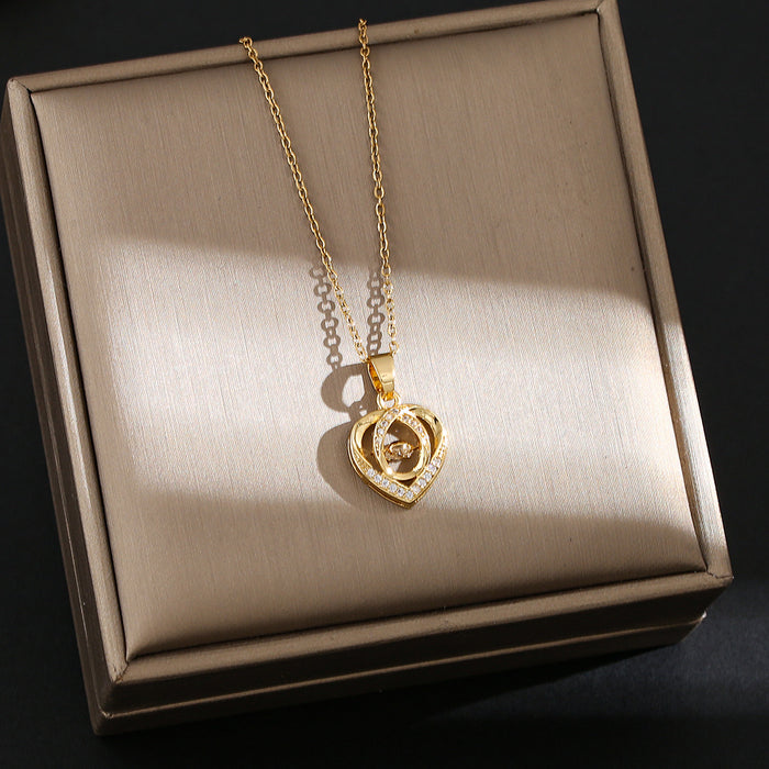 Wholesale Beating Heart Pendant Titanium Steel Necklace