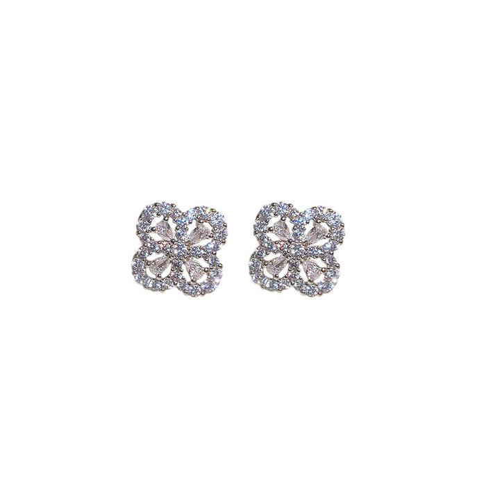 Wholesale Full diamond geometric ear clip earrings female ear jewelry