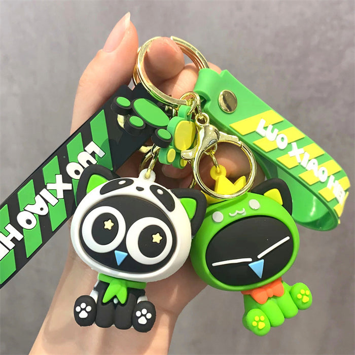 Wholesale 2PCS Cartoon Animals Panda PVC Keychains JDC-KC-Aobang005