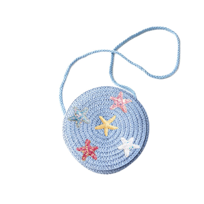 Wholesale Starry Summer Beach Straw Bag Set Cute Crochet Crossbody Coin Purse