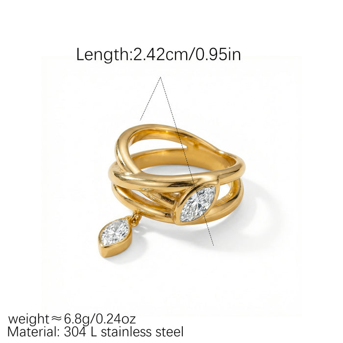 Wholesale Light Luxury Diamond-Embellished Twining Vine Ring