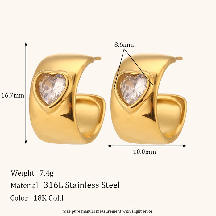 Wholesale Irregular C-shaped Earrings Stainless Steel Gold-plated Earrings JDC-ES-MengJ003