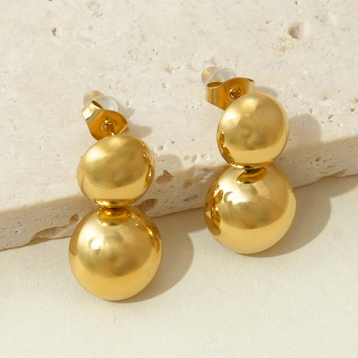 Wholesale two semicircle design stainless steel earrings