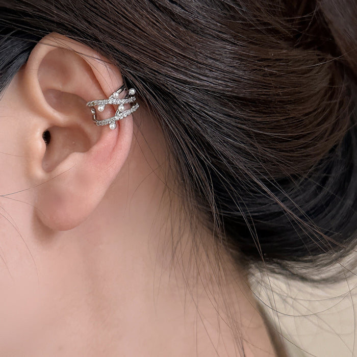 Wholesale Multi-Layer Pearl Clips Earrings