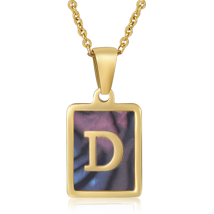 Wholesale Stainless Steel Three-dimensional Shell Letter Necklace JDC-NE-ZhongYao002