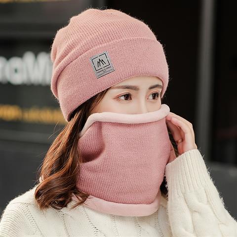 Wholesale Hat Women's Winter Leisure Cycling Warm Fleece-lined Thickened Cold-proof Ear Protector Women's Neck Wool Cap Autumn and Winter