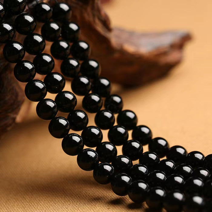 Wholesale Obsidian loose bead jewelry bracelet with beaded accessory bag