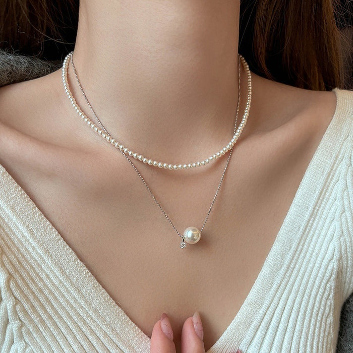 Wholesale Pearl Sparkling Diamond Necklace