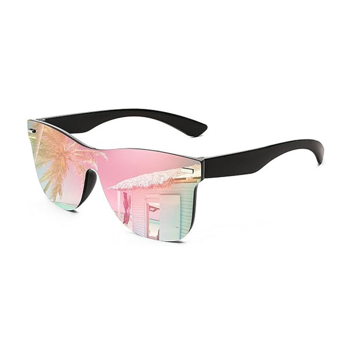 Wholesale Conjoined Sunglasses Colorful Reflective Mercury Windproof Sunglasses Large Frame Personalized Glasses
