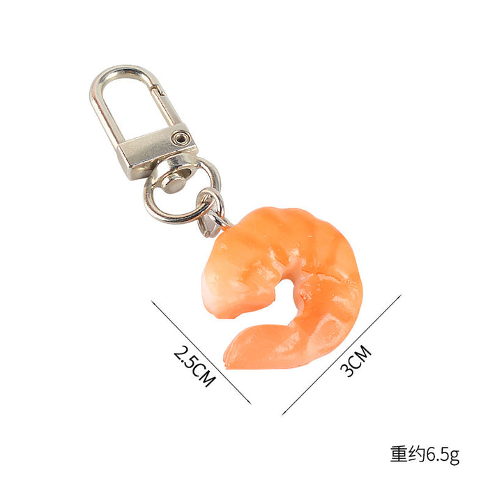 Wholesale PVC Simulated Shrimp Keychain Pendant Food Home Decor Prop MOQ≥5