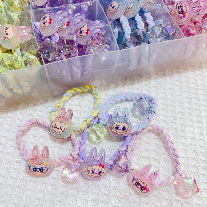 Wholesale Hair Rope Cute Rabbit Cartoon Braided Head Rope Ball Hair Rubber Band