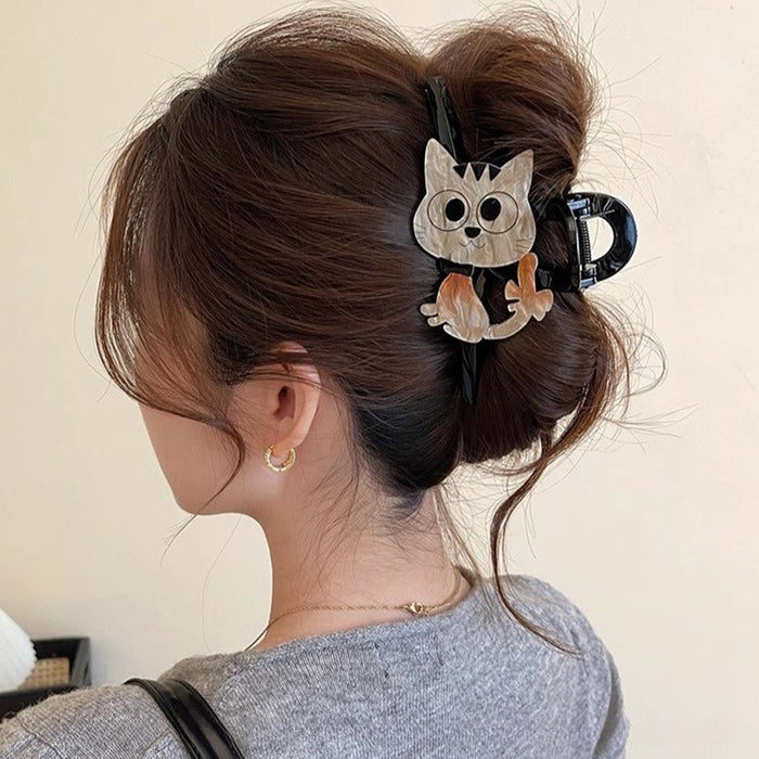 Wholesale  Kitten Cartoon Large Hairpin Women's New Shark Clip Hair Quantity Multi-plate Hair Grab Clip