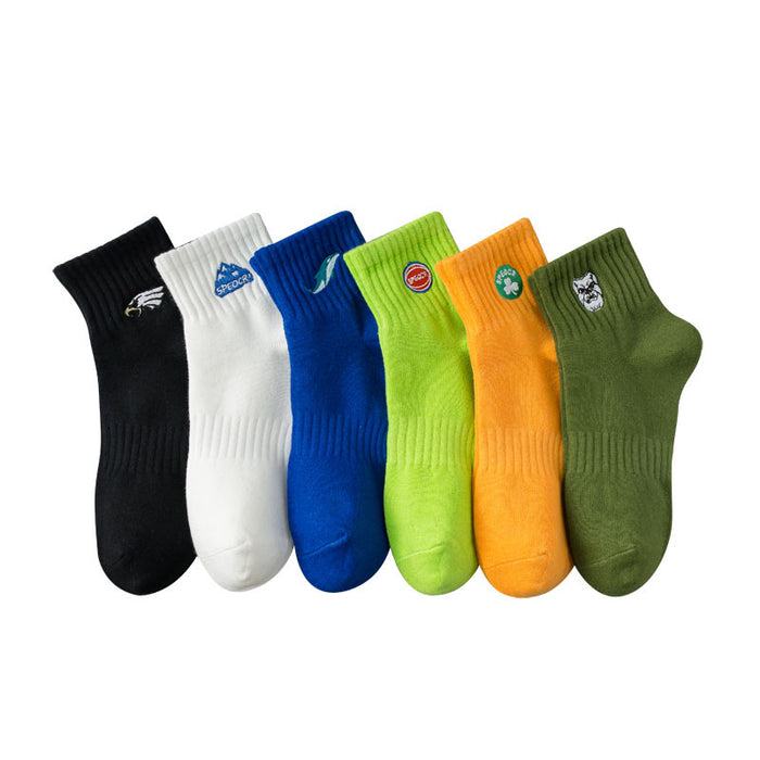 Wholesale Sports Socks Embroidered Mid Barrel Outdoor Sweat Absorbing Breathable Basketball Socks Cotton