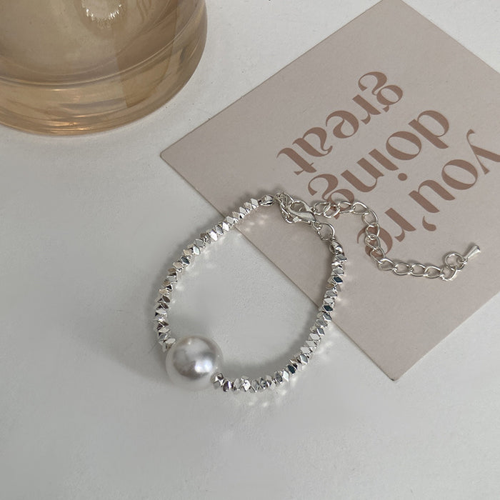 Wholesale Simple Silver Single Pearl Bracelet Women's Elegant Fashion All-match Trendy Hand