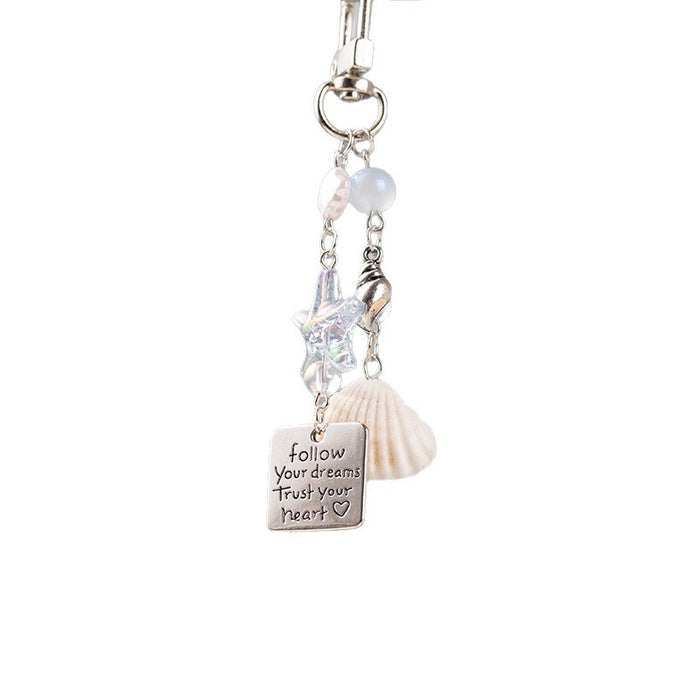 Wholesale Starfish Shell Lanyard Handmade Beaded Keychain  Mobile Phone Chain Pendant